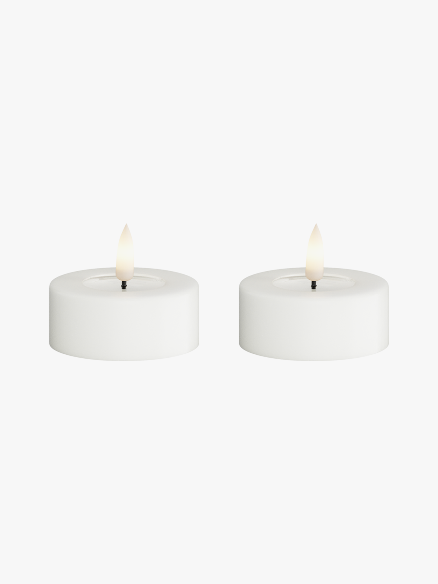 Deluxe Homeart Real Flame Jumbo Tealight 2 pieces White White