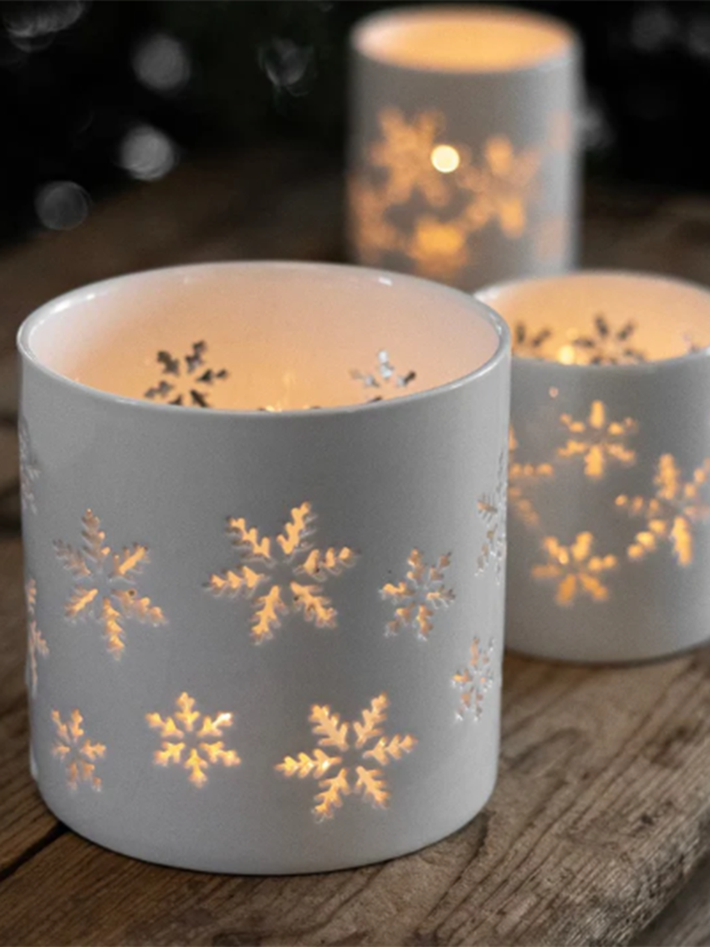 Sögne Hvit T-Lysholder Snøkrystall Small Hvit