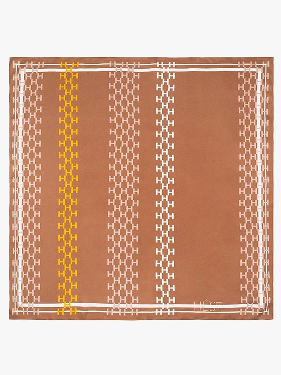 Hést Isadora Silk Scarf Large Mocha Mousse