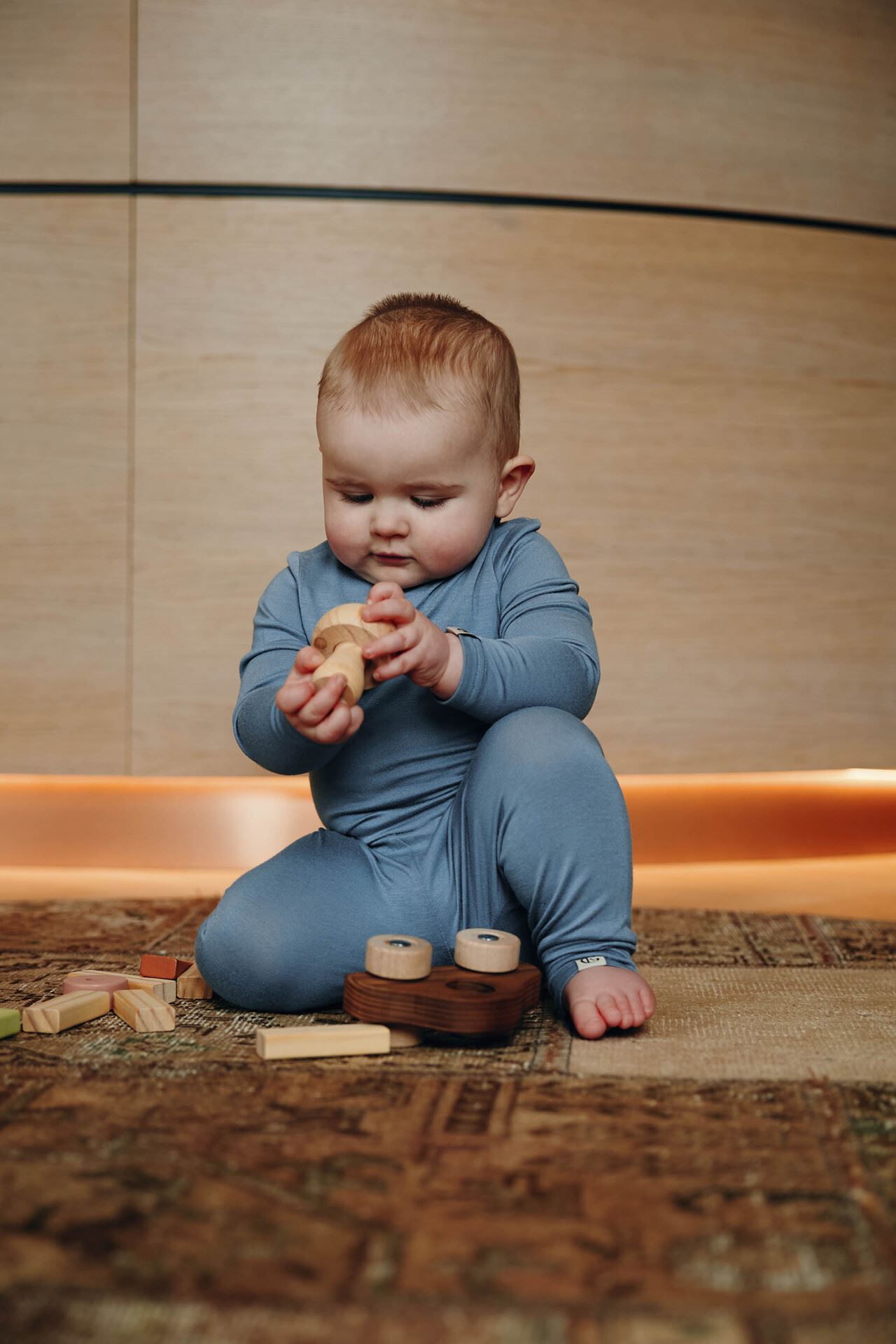 Gullkorn Vennen Baby Sett Klosterblå