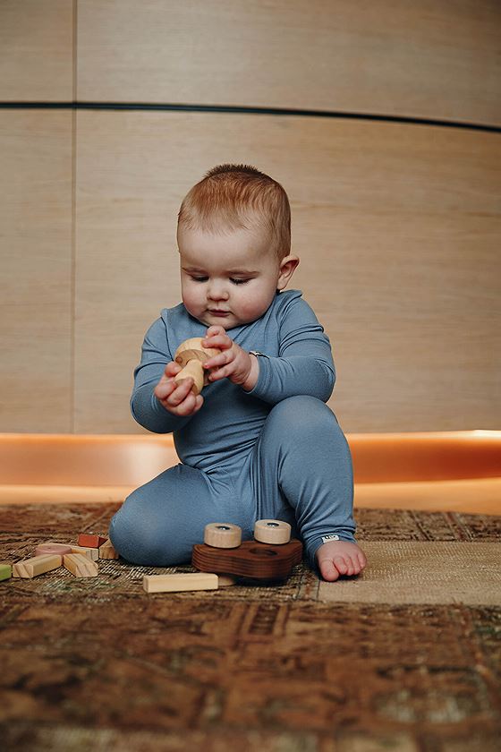 Gullkorn Vennen Baby Sett Klosterblå