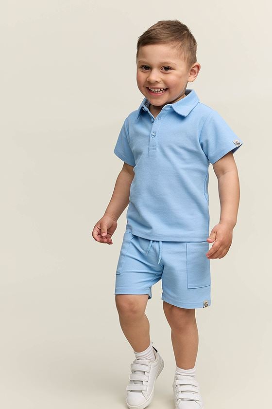 Gullkorn Prehn Pique Himmelblå