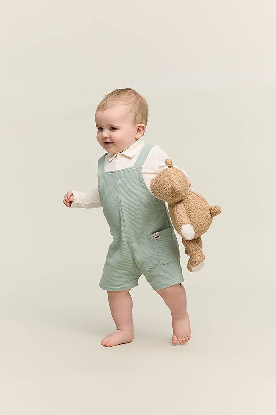 Gullkorn Basal Baby Shorts Grågrønn