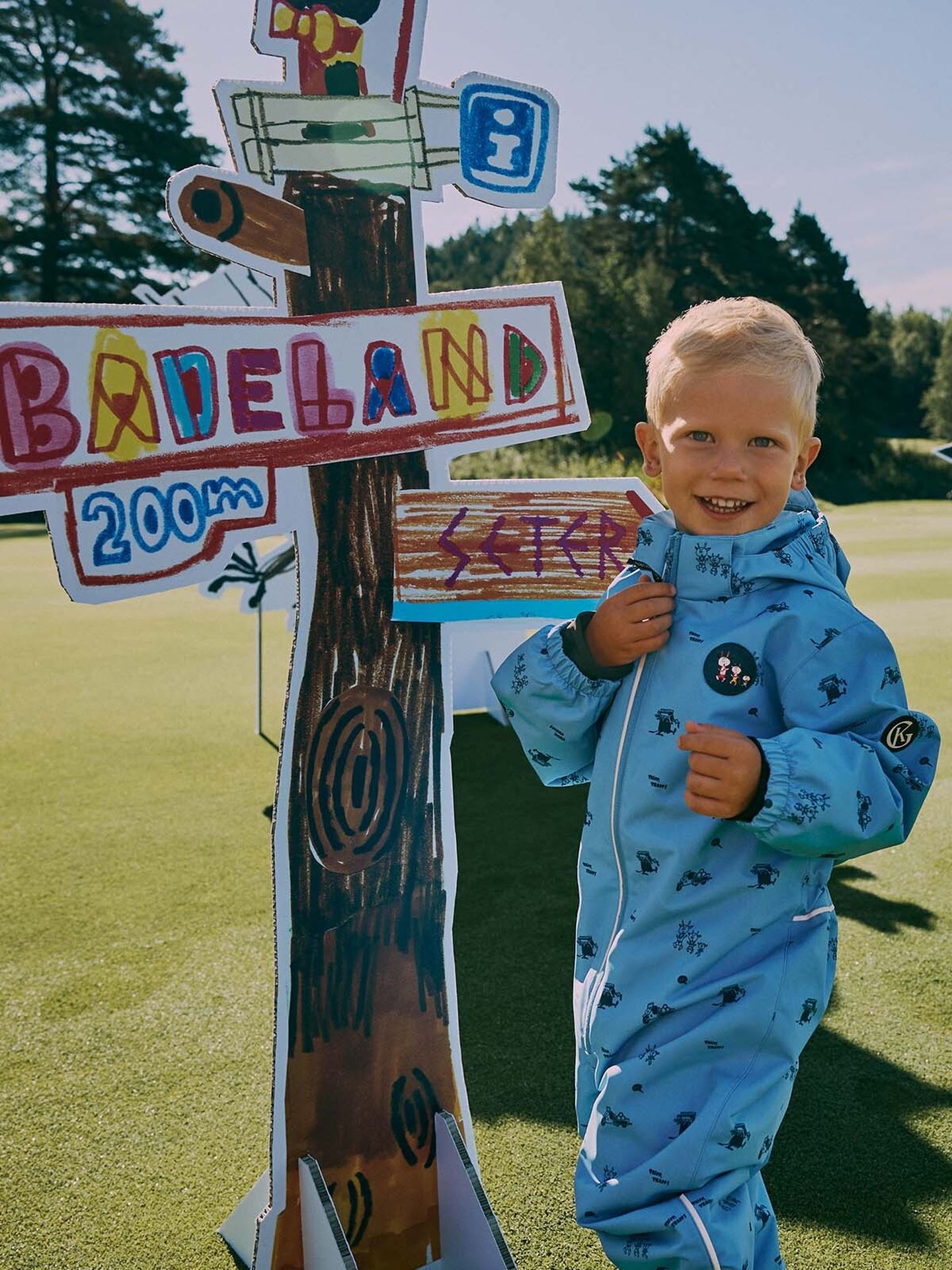 Gullkorn Bukkene Skalldress Lys Blå / Print