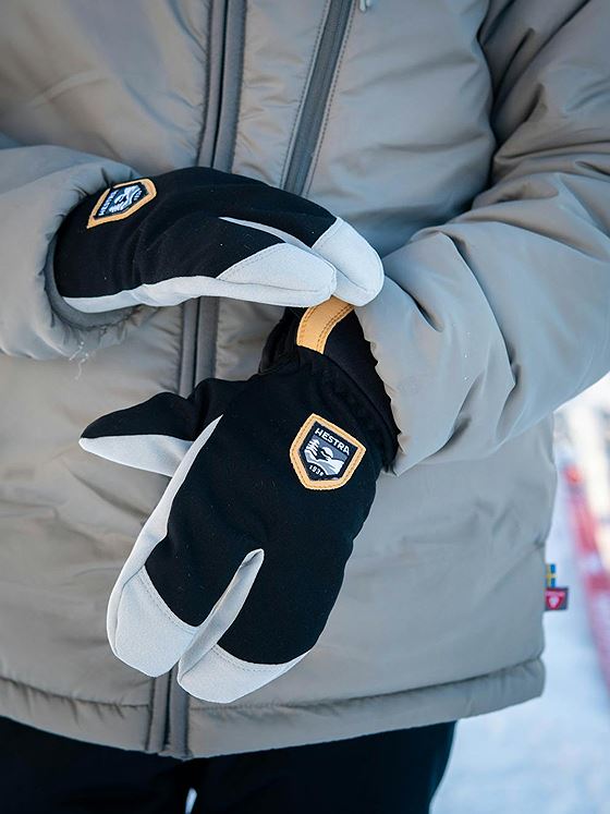 Hestra Wool Terry Junior Splitt Mitt Black