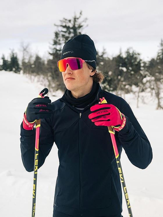 Hestra Klaebo Pro Model - 5 finger Black / Orchid