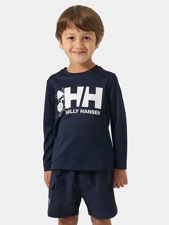 Helly Hansen K HH Tech Graphic Long Sleeve Top Navy