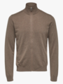 Selected Homme Berg Full Zip Cardigan Teak Melange