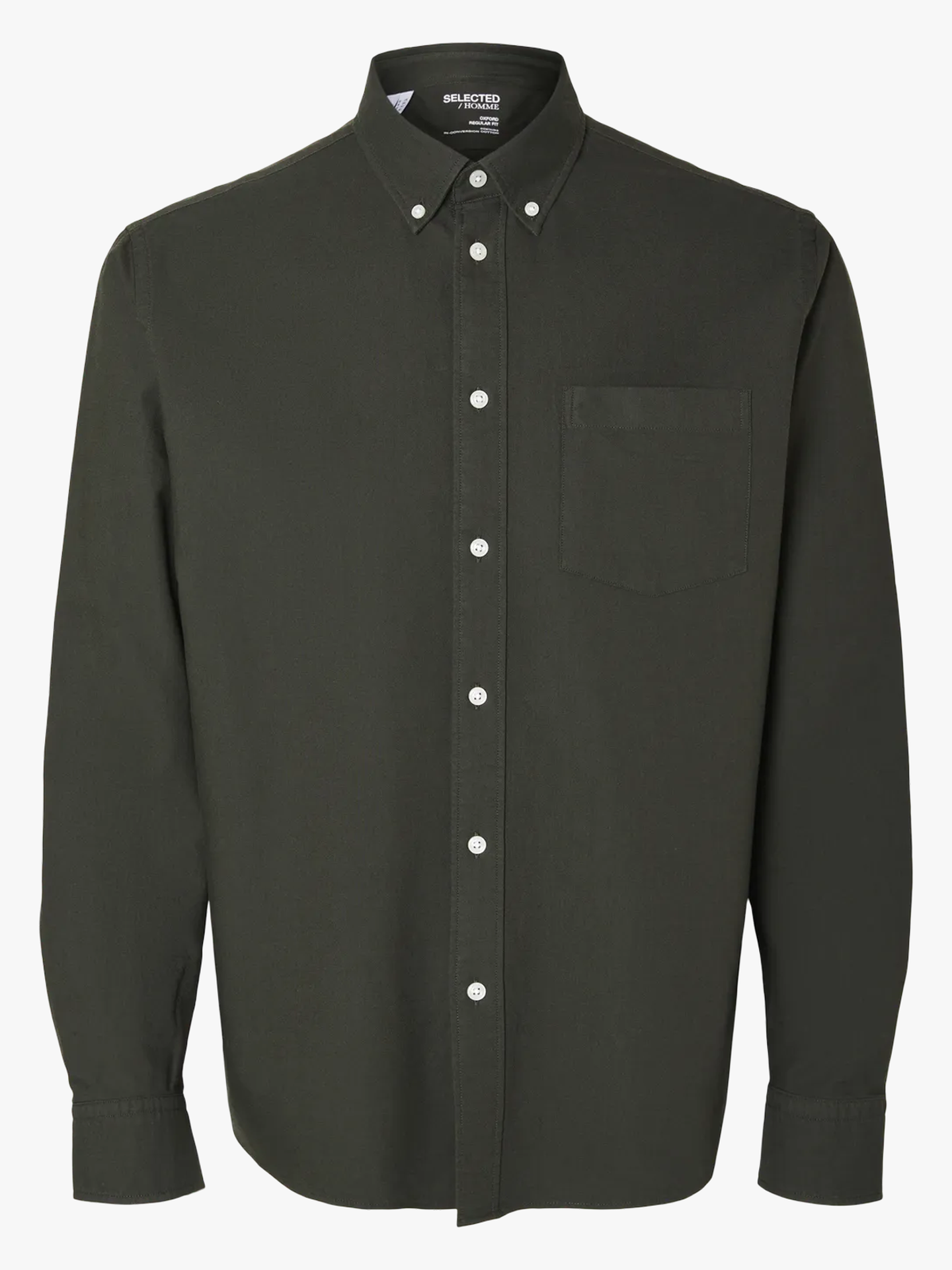 Selected Homme Selected Homme Reg Rick Oxford Shirt Long Sleeve Rosin Mixed Forest Night