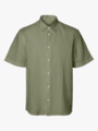 Selected Homme Regular Clay Linen Blend Short Sleeve Shirt Regular Vetiver