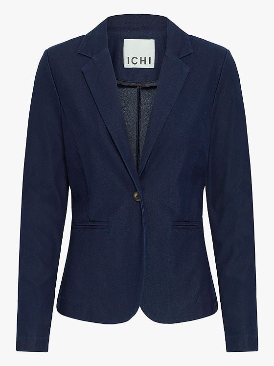 Ichi Kate Denim Blazer Dark Blue