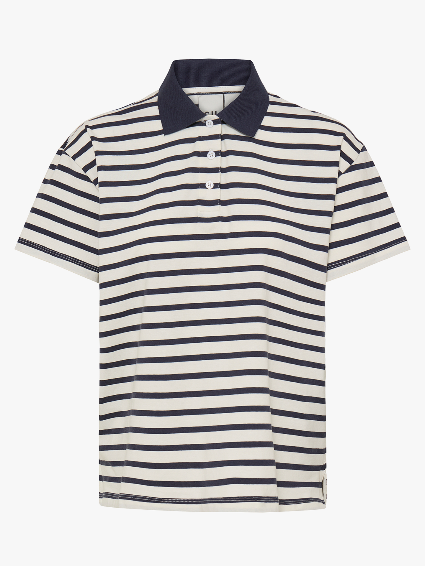 Ichi Mira Polo Short Sleeve Total Eclipse / Cloud Dancer