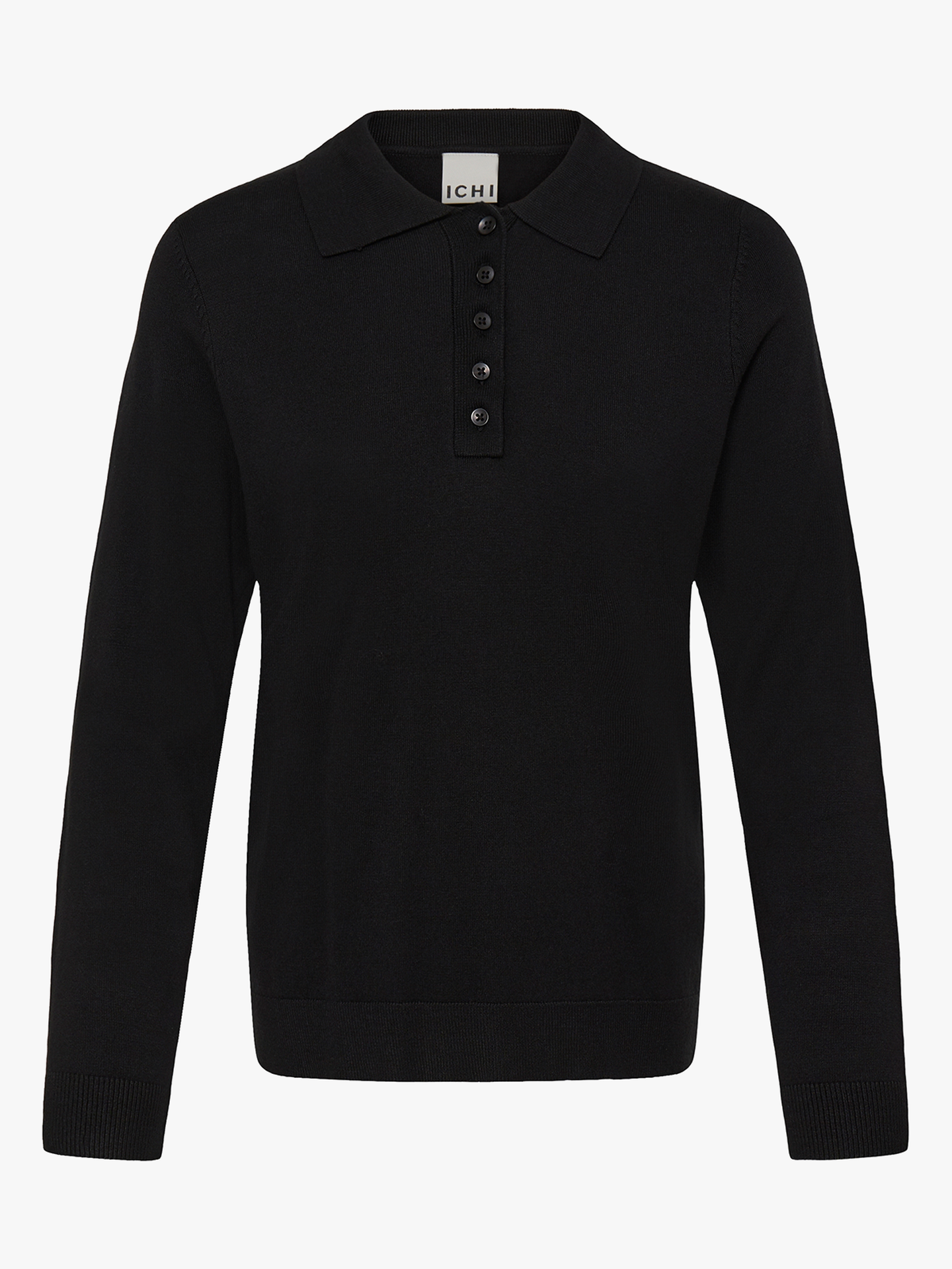 Ichi Mafa Polo Long Sleeve Black