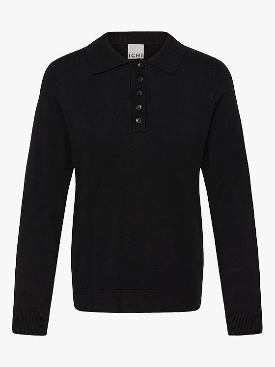 Ichi Mafa Polo Long Sleeve Black