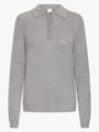 Ichi Mafa Polo Long Sleeve Grey Melange