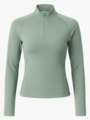 ICIW Define Seamless Invisible 1/2 Zip Long Sleeve Light Moss Green