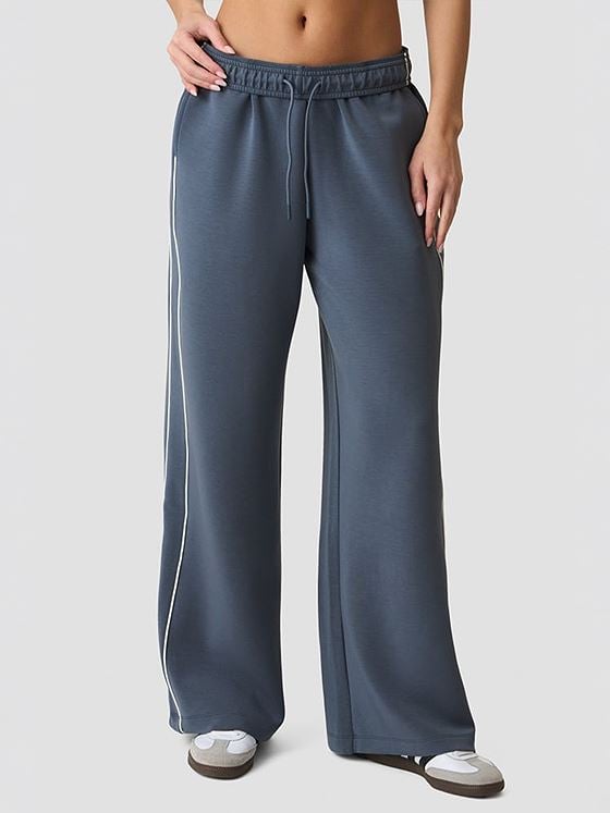 ICIW Contrast Straight Leg Pants Misty Blue