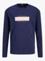 Jack and Jones Fredriksberg Box Script tee Long Sleeve Junior Ocean Cavern