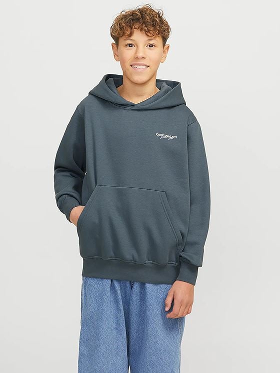 Jack and Jones Junior Islington Back Sweat Hood Junior Stormy Weather