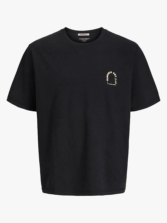 Jack and Jones Junior Almeria World Tee Crew Neck Junior Black