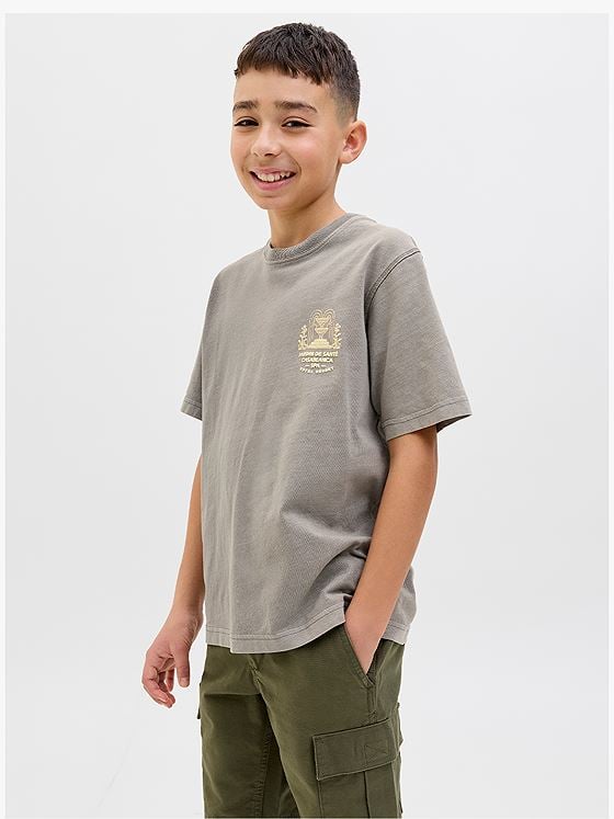 Jack and Jones Junior Junior Blumanson Short Sleeve Tee Junior Steeple Gray