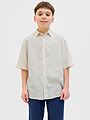 Jack and Jones Junior Paros Oversized Shirt Short Sleeve Junior Antique White