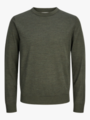 Jack and Jones Merino Knit Crew Neck Peat Melange