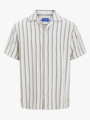 Jack and Jones Coba Stripe Resort Shirt Short Sleeve Celadon Tint