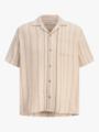 Jack and Jones Bradley Striped Resort Shirt Short Sleeve Moonbeam