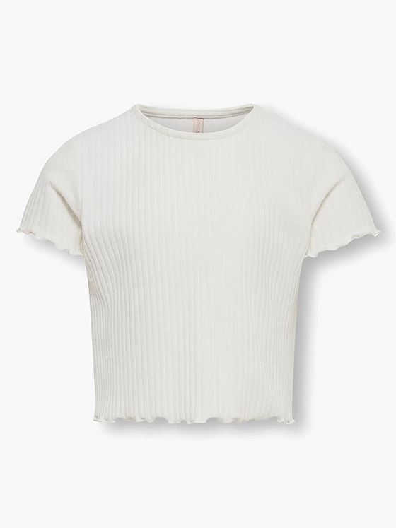 Kids Only Nella Short Sleeve O-Neck Top Juniors Cloud Dancer