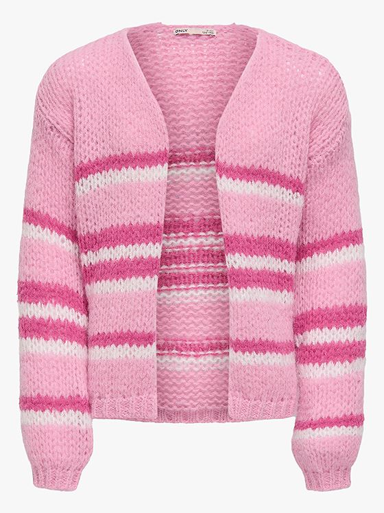 Kids Only Nordic Life Long Sleeve Stripe Cardigan Knit Bonbon