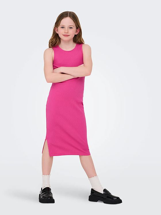 Kids Only Belfast Life S/L Midi Dress Junior Fuchsia Fedora