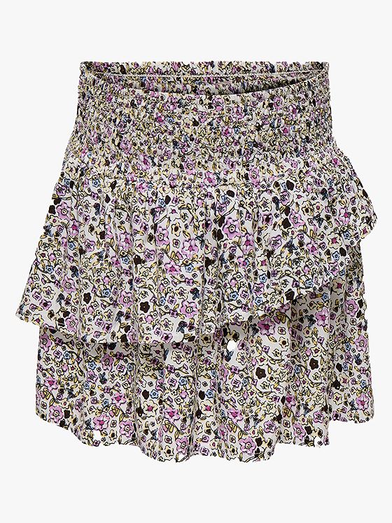 Kids Only Bella Life Short Layer Skort All Over Print Woven Cloud Dancer Ditsy Flower