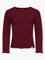 Kids Only Trinny Sld Long Sleeve Oneck Top Junior Cabernet