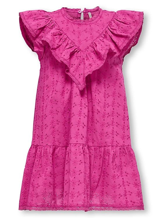 Kids Only Margot Life Short Sleeve Embroidery Dress Fuchsia Fedora
