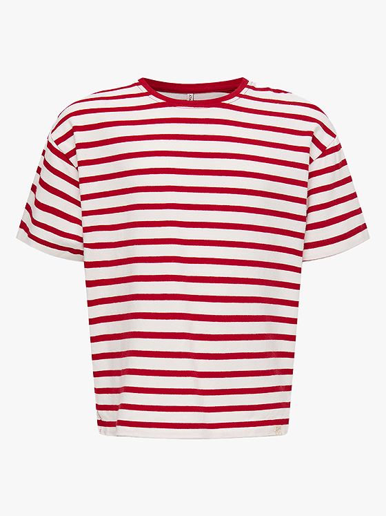 Kids Only Asta Life Short Sleeve Striped Top Junior Equestrian red