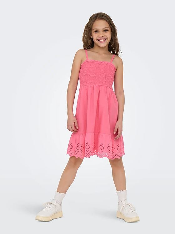Kids Only Lou Life Embroidery Smock Dress Woven Camellia Rose