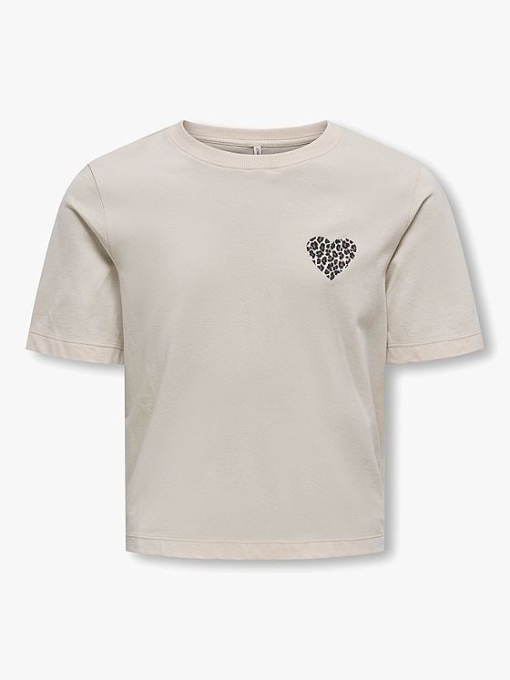 Kids Only Rex Leo Heart Short Sleeve Top Junior Pumice Stone