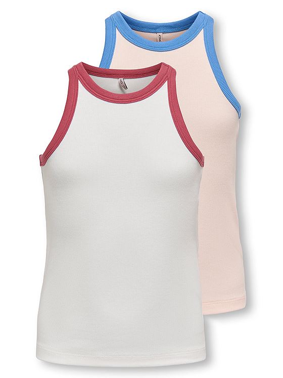 Kids Only Bina Life Rib Tank Top 2-Pack Junior Rose / Mauve Chalk