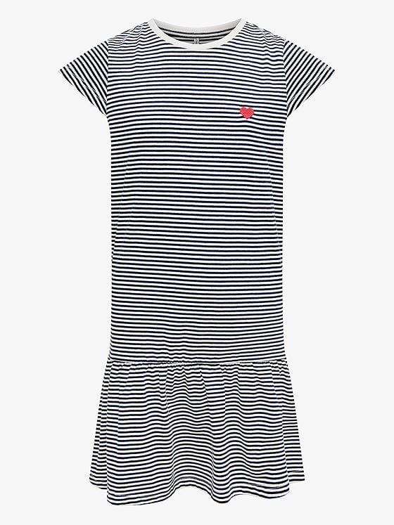 Kids Only Pisa Life Cap Short Sleeve Dress Junior Cloud Dancer/Sky Captain