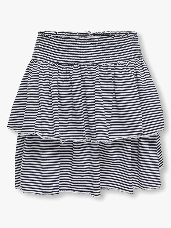 Kids Only Pisa Life Smock Skirt Junior Cloud Dancer Sky Captain Y/D Stripes/Red Heart