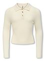 Kids Only Mila Long Sleeve Rib Button Polo Neck Knit Birch