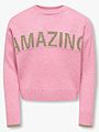 Kids Only Amour Long Sleeve Oneck Pullover Knit Sea Pink