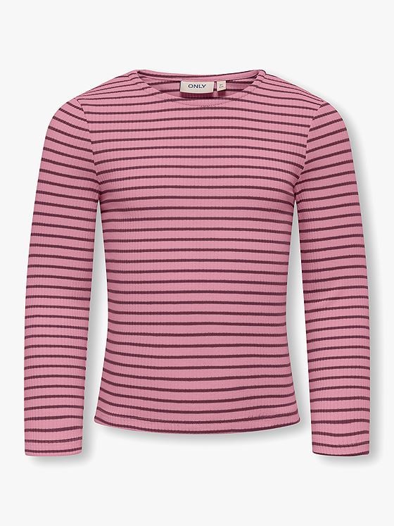 Kids Only Maude Stripe Long Sleeve O-Neck Top Junior Sea Pink