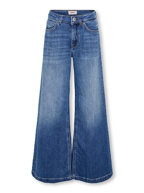 Kids Only California Mid Waist Wide Flared Denim Rea DarkMedium Blue Denim