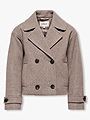 Kids Only Adina Life Long Sleeve A-Shape Peacoat Jacket Taupe Gray Melange