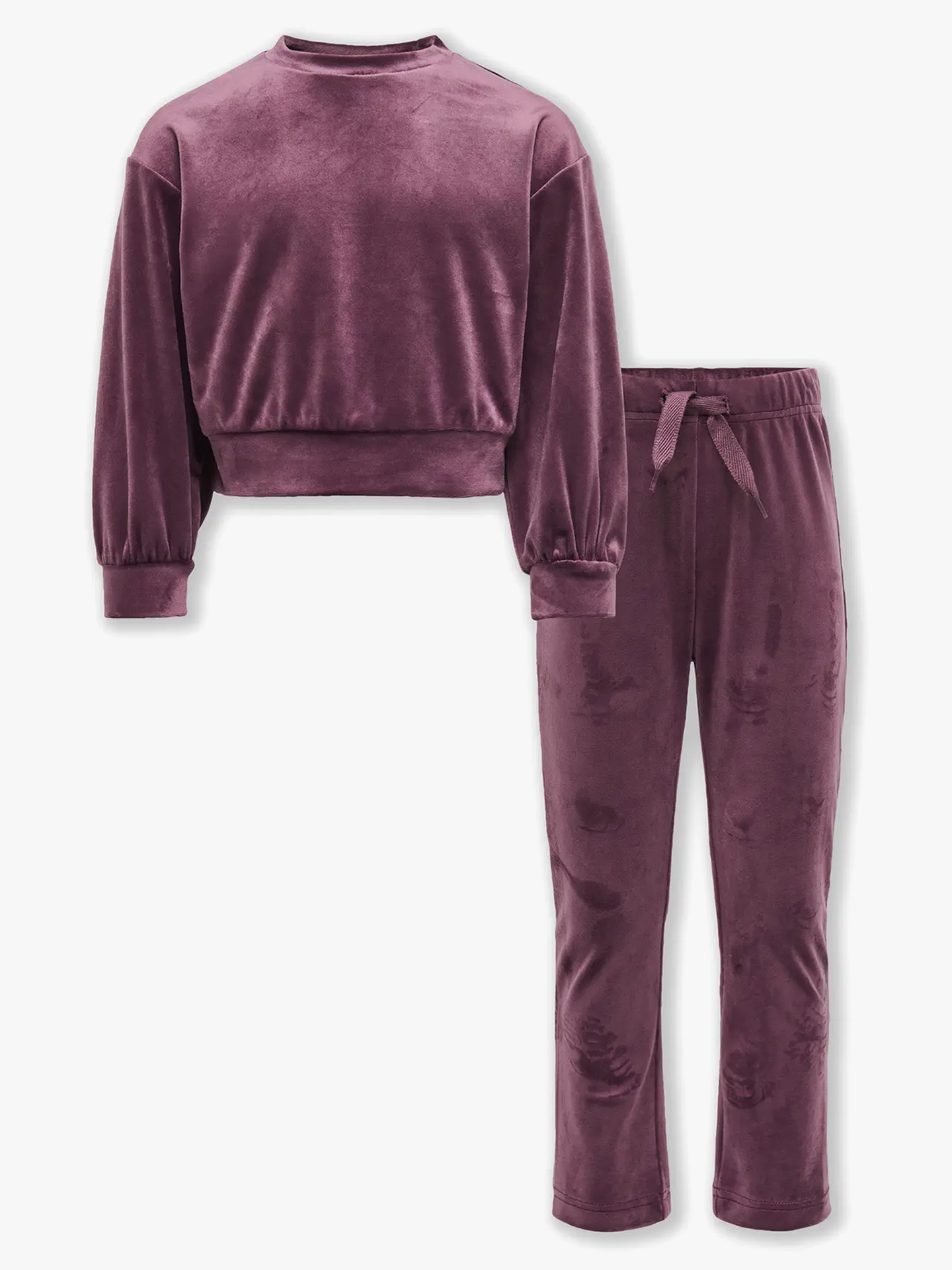 Kids Only Rebel Velvet O-Neck Sweat Set Winetasting