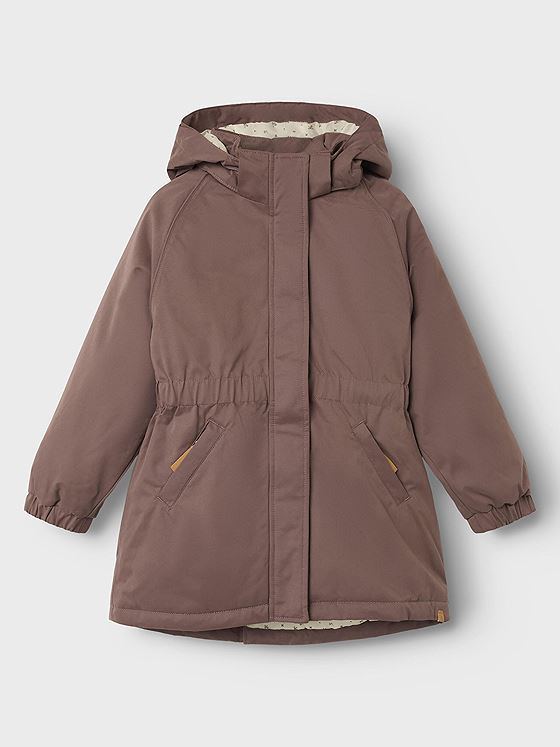 Lil- Atelier Gerda Padded Long Jacket Fo Peppercorn