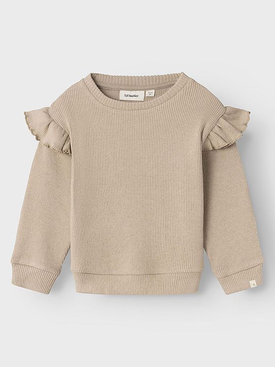 Lil- Atelier Sophia Long Sleeve Loose Top Travertine