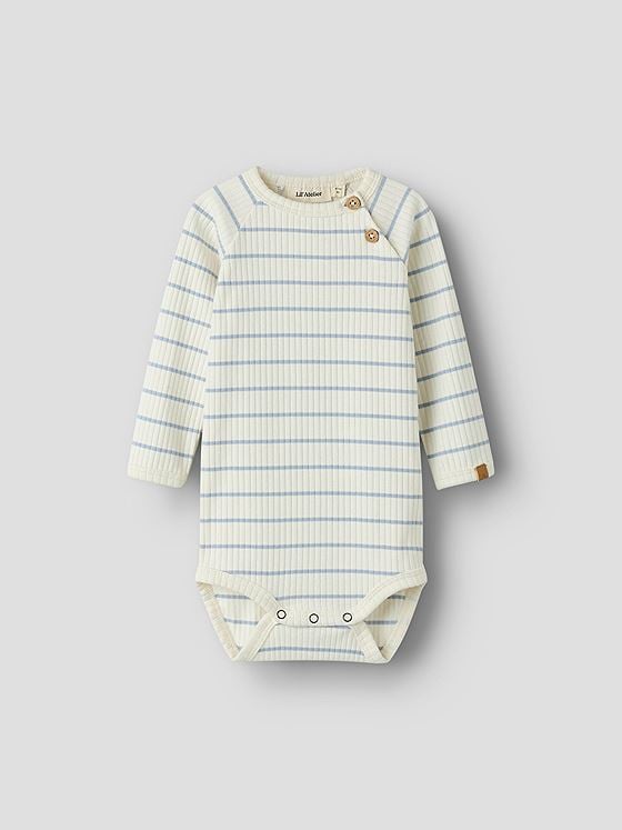 Lil- Atelier Kail Long Sleeve Slim Body Coconut Milk / Zen Blue